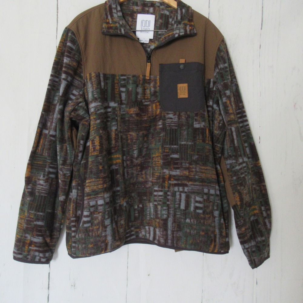 Topo Designs Jacket XXL Mens Pullover 1/4 Zip Fleece Vista Gorpcore Outdoor
